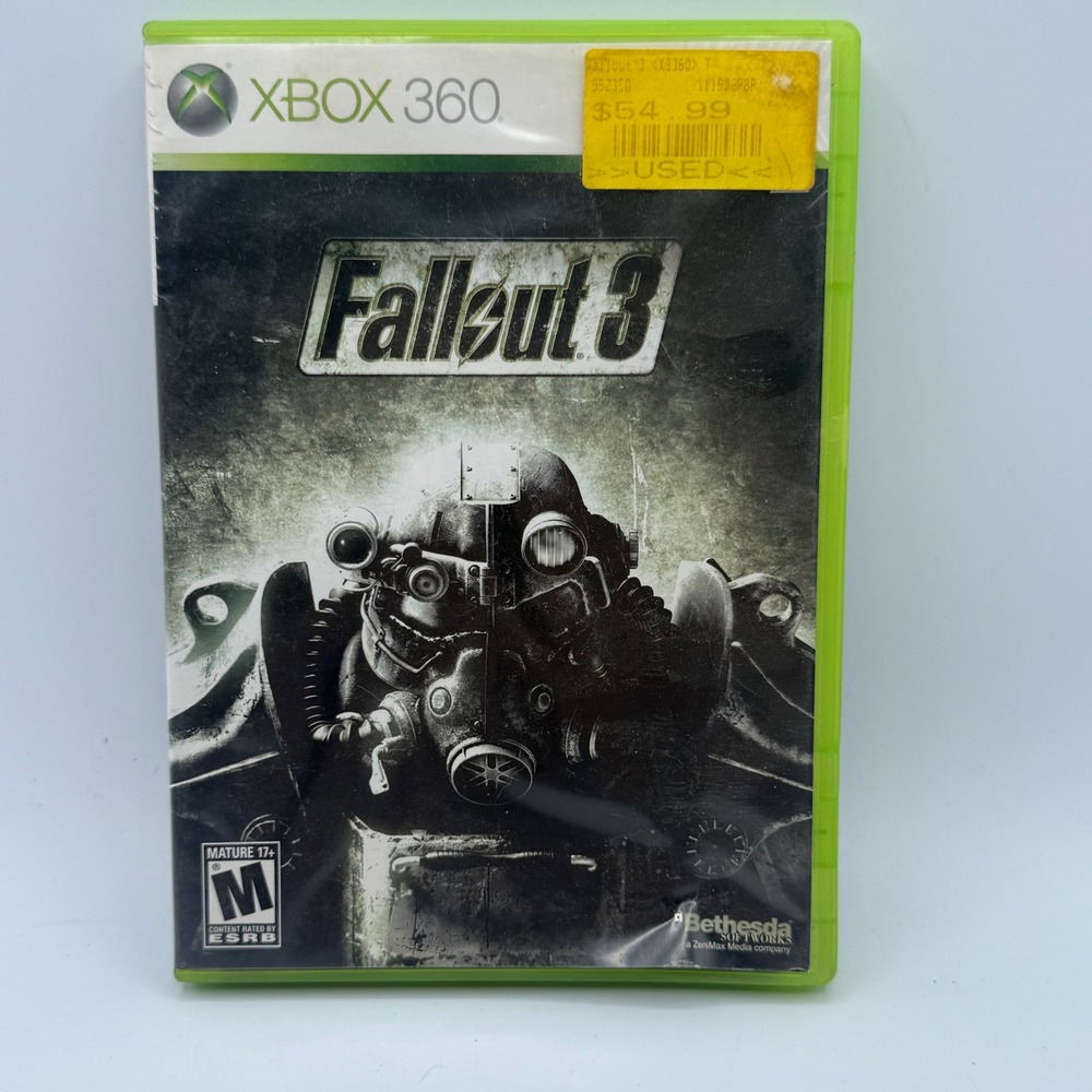 Bethesda Fallout 3 Video Game Xbox 360 One Size Green Excellent RPG Manual